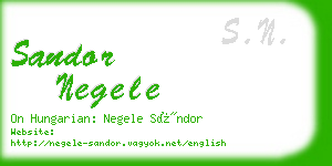 sandor negele business card